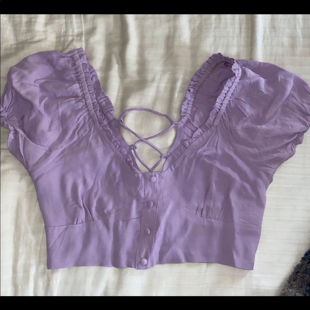 Cotton On Lilac Criss Cross Short Sleeve